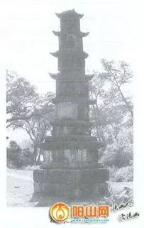 民史 涅槃石塔位于县城东塔溪东岸,是阳山十景之一 塔溪流月